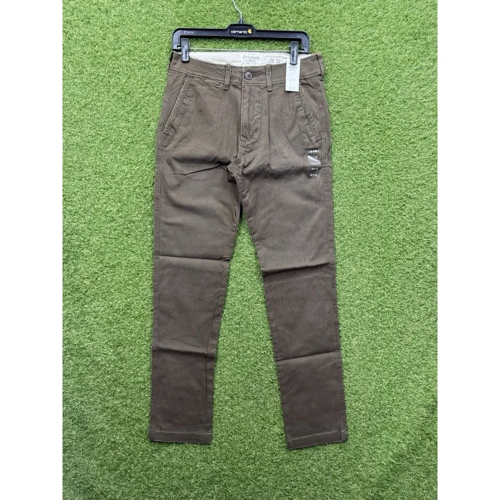 Abercrombie Fitch Jeans Mens 29x32 The A&F Skinny Stretch Grunge Brown NWT